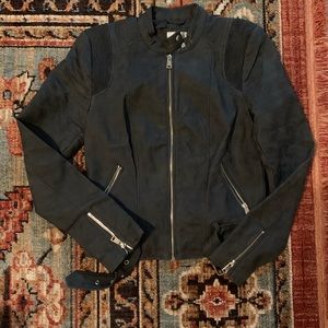 Charcoal Gray Faux Leather Jacket